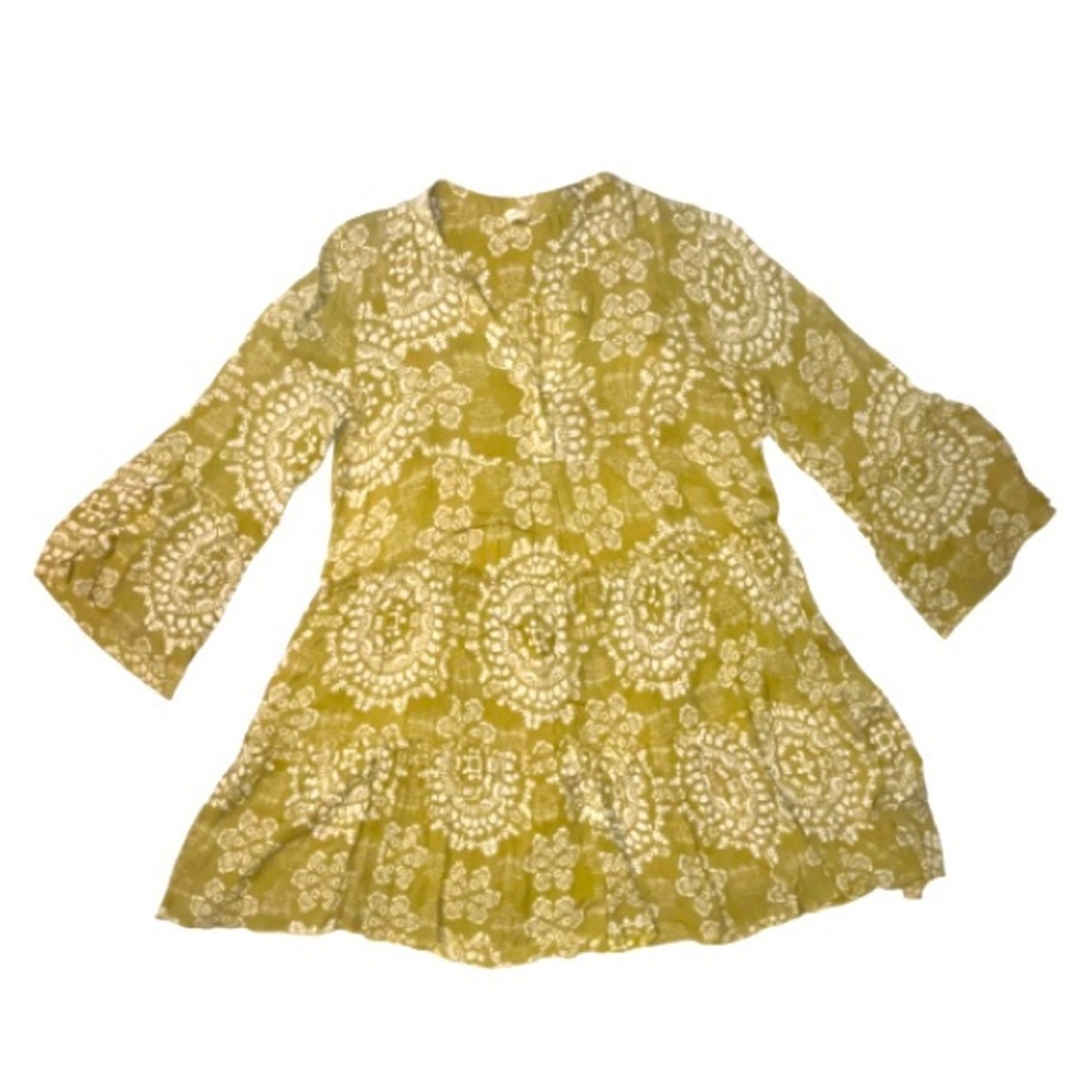 Boho Peasant Baby Doll Long Sleeve Dress Glowy Spring Size Small